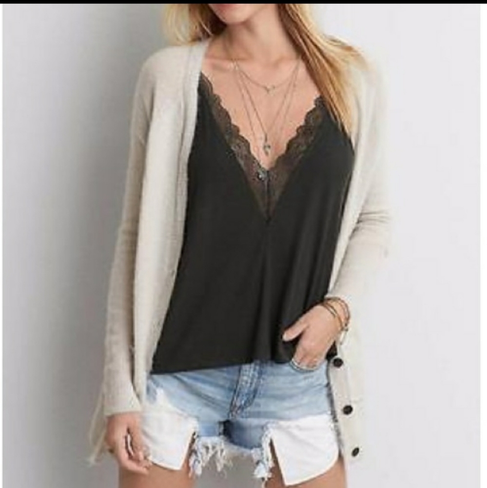 Super soft grey cardigan American eagle